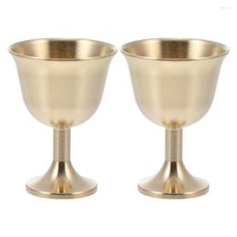 Wine Glasses 2pcs Brass Chalice Cup Goblet Drinking Beverage Tumbler Cups Lamp Holder Metal Liquor For Party Home 247D