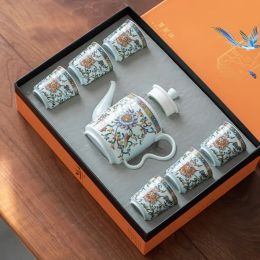 Chinese Kung Fu Tea Set Porcelain Teapot Tea Ware Tea Ceremony Tea Services Ceramic Tea Bowl Gifts Portable Travel Tea Cup