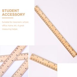 12Pcs Wooden Ruler, 12 Double Scale Rulers Bulk Portable Kids Rulers for School, Classroom, Home, and Office
