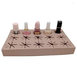 Storage Boxes Silicone Lipstick Holder 15 Slots Cosmetic Organiser Stand Makeup Display Case For Eyebrow Pencil