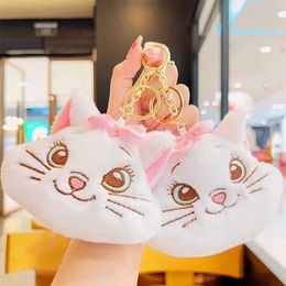 Plush Backpacks Marie Cat Plus cute keychain cartoon mini coin wallet role-playing anime car keychain toy Kawaii backpack pendant gift S245305