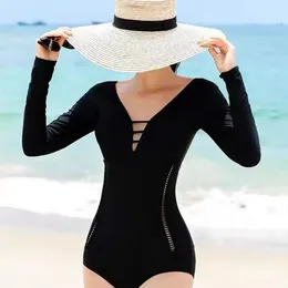 Women's Swimwear Professional Sports Ladies Style Conservative One-piece Long Sleeve Sun Protection Springs Women Clothing