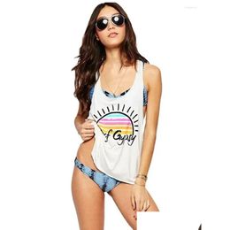 Women Beach Wear White Letter Printed Sun Vest T-Shirt Swimwear Dress Bikini Er Up Robe Outfits Lounge Bathrobe Q354 Drop Delivery Ap Dhvmx