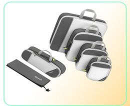 GONX SET resekompressionsförpackning av kuber bagage Suitcase Organiser hängande förvaringspåse Eco Premium Mesh LJ2009223772696