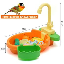 Bird Bath Tub With Faucet Parrots Parakeet Cockatiel Fountains Spa Pool Shower Multifunctional Toy Cleaning Tool Pet Supplies