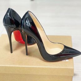 Designer Brand Women High Heels Red Shiny Bottoms Pump 6cm 8cm 10cm 12cm Stiletto Genuine Leather Woman Luxury Sandals with Dust Bag 34-44