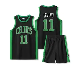 Hot Personalised Basketball Jerseys Set Irving #11 Sleeveless Outdoor Sports Suit Youth Basketball Jerseys Uniforms Breathable Boys And Girls Training Sets