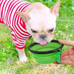 350ML Collapsible Dog Pet Folding Silicone Bowl Outdoor Travel Portable Water Bowl Puppy Food Container Feeder Dish Bowls
