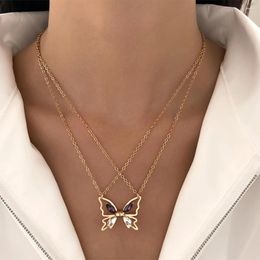 Chains Magnetic Butterfly Pendant Attraction Couple Necklace Bracelet Fashionable Niche Patchwork Collarbone Chain Women Jewelry