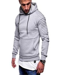 Men Striped Folds Hoodies Fashion Trend Teenager Long Sleeve Pocket Hooded Tops Designer Male Autumn Raglan Sleeves Casual Pullove1706173