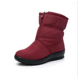 Boots Promotion Women Snow Woman Ankle Platform Wedges Fashion Slip-on Waterproof Winter Plus Velvet Warm Shoes