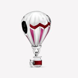 New Arrival Charms 925 Sterling Silver Red Hot Air Balloon Travel Charm Fit Original European Charm Bracelet Fashion Jewelry Accessorie 241I