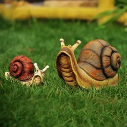 Garden Decorations Snail Ornaments Landscaping Simulation Animals Childrens Trinkets Resin Sculpture Model 240528