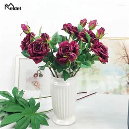 Decorative Flowers Colourful Real Touch Rose Flower For Wedding/Party/Home Decoration Sets Bouquet Latex Coated Silk Artificial
