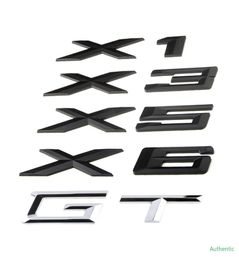 Car Rear Trunk Styling X1 X3 X5 X6 GT Letters Number Sticker For BMW E53 E70 E71 E72 E83 E84 F15 F16 F25 F48 F49 G05 Nameplate3070930