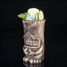 Hawaii Ceramic Tiki Mug Creative Porcelain Beer Wine Mug Party Cocktail Glass Cup Bar Tool