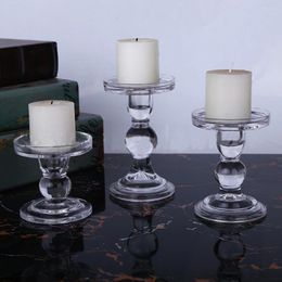 Candle Holders Transparent Holder Candlestick Tabletop Living Room Party Decoration