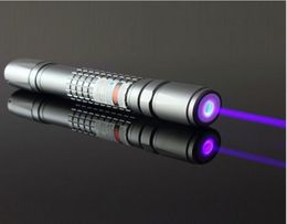 NEW high power Military 2000m 405nm purple blue violet laser pointers Flashlight Light Beam Lazer Uv counterfeit detector Hunting8011599
