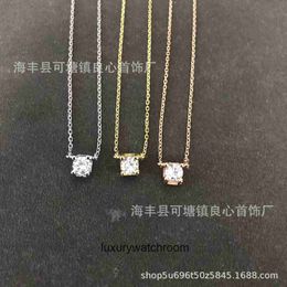 Cartre High End Jewellery necklaces for womens Small Necklace with Diamond Classic Head Diamond Single Diamond Pendant Necklace for Versatile Simple and Luxury Style