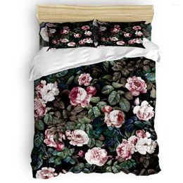 Bedding Sets Night Forest Duvet Cover Set Retro Floral Ranunculus Collection Of 3/4pcs Bed Sheet Pillowcases