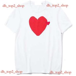 Cdg Fashion Mens Play T Shirt Designer Red Heart Commes Casual Women Shirts Des Badge Garcons High Quanlity Tshirts Cotton Embroidery Play High Grade ef84