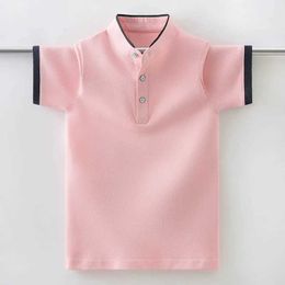 Polos Polos New Summer Boys School Uniform Polo Shirt collar childrens casual short seven top suitable for children aged 4-15 clothing WX5.29