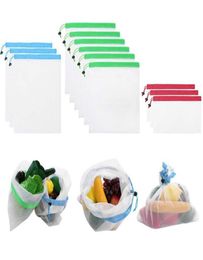 12PCS Reusable Mesh Produce Bags Double Stitched Drawstring Mesh Bag for Grocery Shopping Storage Fruit Vegetable5653568