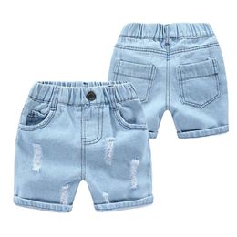 Summer Baby Boys Denim Fashion Hole Children Jeans South Korea Style Kids Casual Cowboy Shorts Child Beach Pants 2-7Years L2405