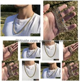 Chains 14K Yellow Solid Fine Gold 24Inch Cuban Curb 10Mm Chain Necklace Mens Drop Delivery Jewelry Necklaces Pendants Dhmdb