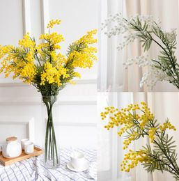 Fake Wattle Acacia Mimosa Spray 85 cm Garland Artificial Flower Home Decoration Plant Yellow or White Color2755017