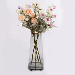 Decorative Flowers 48cm Bouquet Artificial Peonies Home Accessories Wedding Decoration Party Fake Plants DIY Valentines Day Rose