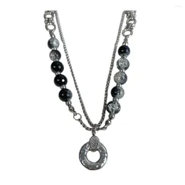 Pendant Necklaces Fine Detail Necklace Exquisite Double-layer Beads Set Clavicle Chain For Wear Gifting Fashionable Niche Design
