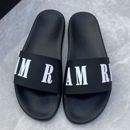 Designer Amiriris Slides Mens Sandals Shower Room Slippers Printing Leather Black Shoes Fashion Summer Sandals Beach Slippers High Quality Casual Hotel Slippers