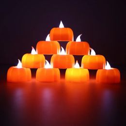Halloween Decorations LED Candle Light Plastic Pumpkin Lamp for Home Bar Haunted House Halloween Party Decor Horror Props