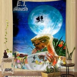 Tapestries Movie E.T. The Extra-Terrestrial Colourful Tapestry Wall Hanging Hippie Flower Carpets Dorm Decor Japanese