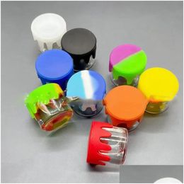 Storage Bottles & Jars 6Ml Dry Herb Container Food Grade Nonstick Wax With Sile Lid Glass Box Oil Jar For Dab Vaporizer Drop Delivery Dh7Ww