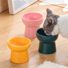 New Pets ceramic bowl water dispenser cat food bowl puppy dog bowls with stand candy color design pet supplies cat water bowl