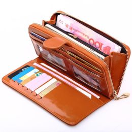 Wallets 11 Colors 2021 Fashion Leather Ladies Wallet Solid Vintage Long Women Purses Big Capacity Phone Clutch Money Bag Card Holder 285L