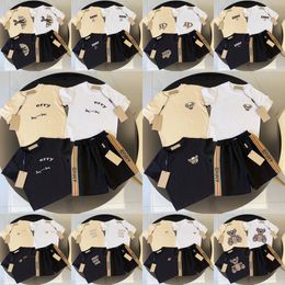 Brand Kids Designer Fashion short T-shirt Sets Clothing Summer Sleeves Clothes Suits Baby Toddler Children Girl Cotton Short size 90-150 a256#