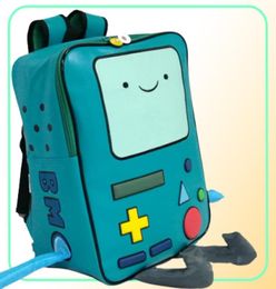 Adventure Time with Finn and Jake backpack CN BMO schoolbag Beemo Be more Cartoon Robot Highgrade PU Green6078411