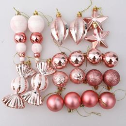 20/29pcs Box Christmas Tree Hanging Pendants Balls Snowman Star Ornaments Home Decorations 2024 New Year Gift