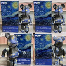 Novelty Items Miniatures 28Cm Bearb Gogh 400% Starry Night Sky Statue Decoration Display Toy Tide Hand Doll Blind Box Drop Delivery Ho Dhgqk