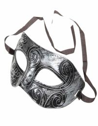 party Half Face Retro Greek Roman Warrior Halloween Silver Mask Unisex Party Venetian Masquerade Decorations Mardi Gras Masks For 2150030