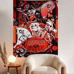 Tapestries H-Hazbin Els Cartoon Hippie Wall Hanging Art Science Fiction Room Home Decor Kawaii