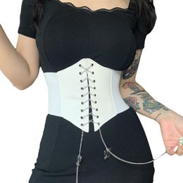Belts Sexy Corset Underbust Women Gothic Top Curve Shaper Modeling Strap Slimming Waist Belt Lace Corsets Bustiers Black White 290E