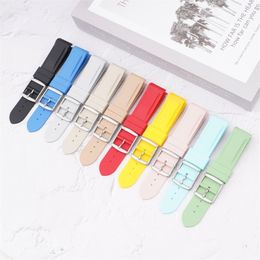Watch Bands Curved End 20mm Rubber Strap Suitable for Moon Colourful band Fashion Acessories 220912 307I