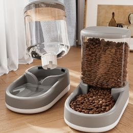 3.8L Pet Automatic Feeder Dispenser Cat Dog Food Bowl Water Bottle Flowing Water Dispenser Mobile Storage Bucket Pet Supplies