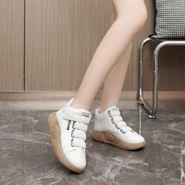 Casual Shoes High Top White Autumn/winter Thick Soles Show Colour Blocking Sports Leisure Womens Women Sneakers