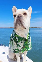 Dog Apparel INS Hawaiian Shirt French Bulldog Hoodie Pet Clothes Cotton Fashion Outfit For Dogs Cats Puppy Small Medium Vacation S4168592