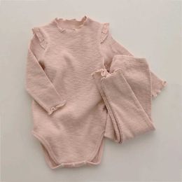 Clothing Sets Baby Girl Spring Newborn Clothes Bodysuit + Pants Kids Outfit Infant For 0-2Y H240530 H419